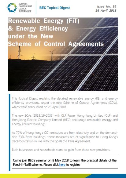 Issue 36: Renewable Energy (FiT) & Energy Efficiency under the New Scheme of Control Agreements